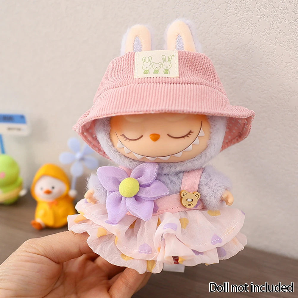 Boho Dress & Bloomy Hat Set - Labubu Collection