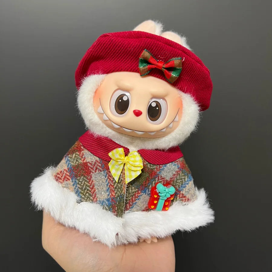 Christmas Red Beret Cottage Set -Labubu Collection