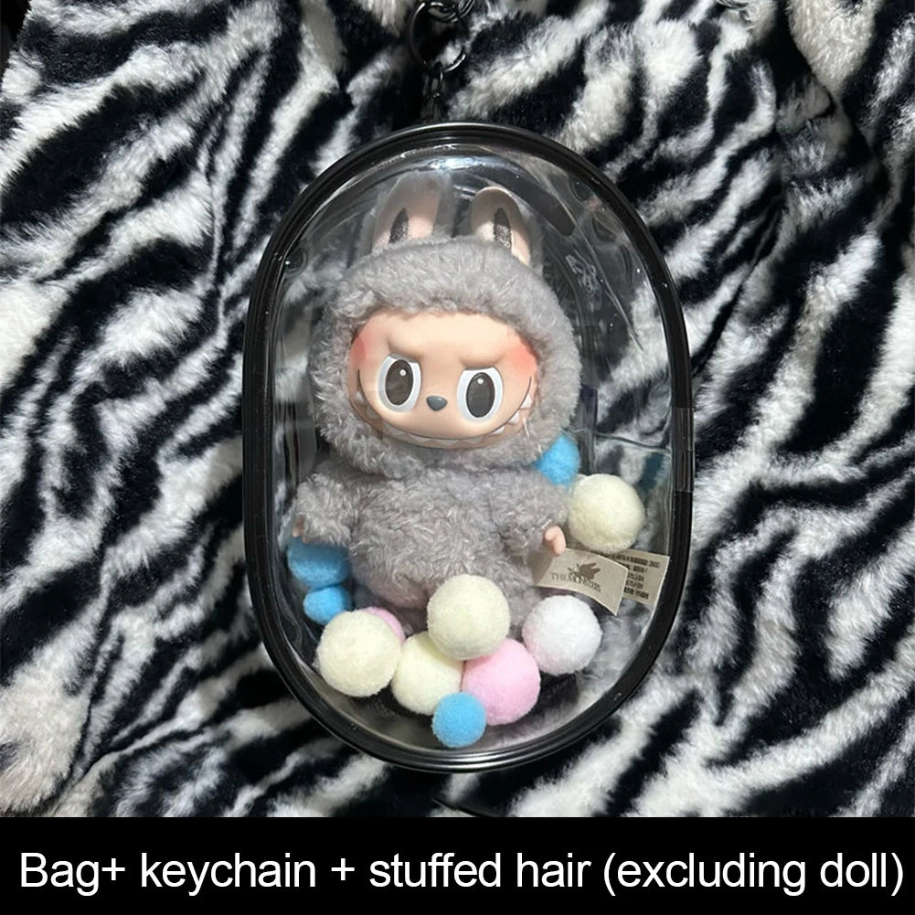Colourful Clear Doll Display Bag - Labubu Collection