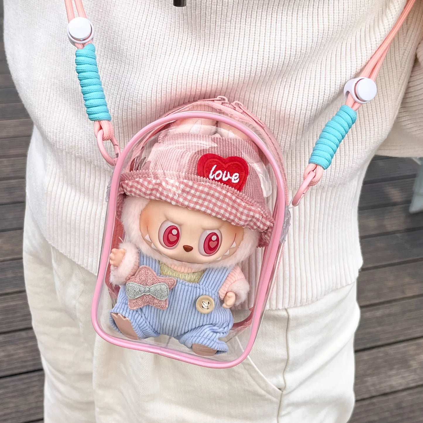 Clear Labubu Travel Bag